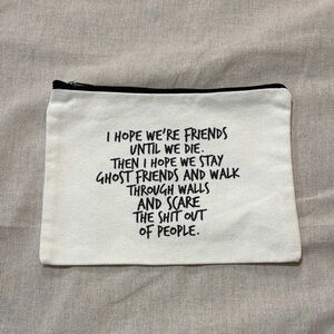 Funny Friends Bag, Makeup/Cosmetic‎ Bag, Best Friends/Ghosts/Cute, 9"x7", NEW